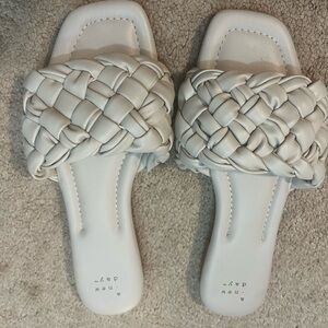White Slide sandals size 7.5